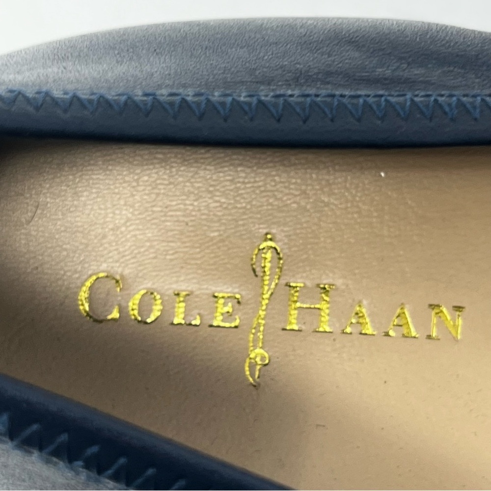 Cole Haan Navy Blue Flats with Bow Accent - Picture 8 of 10